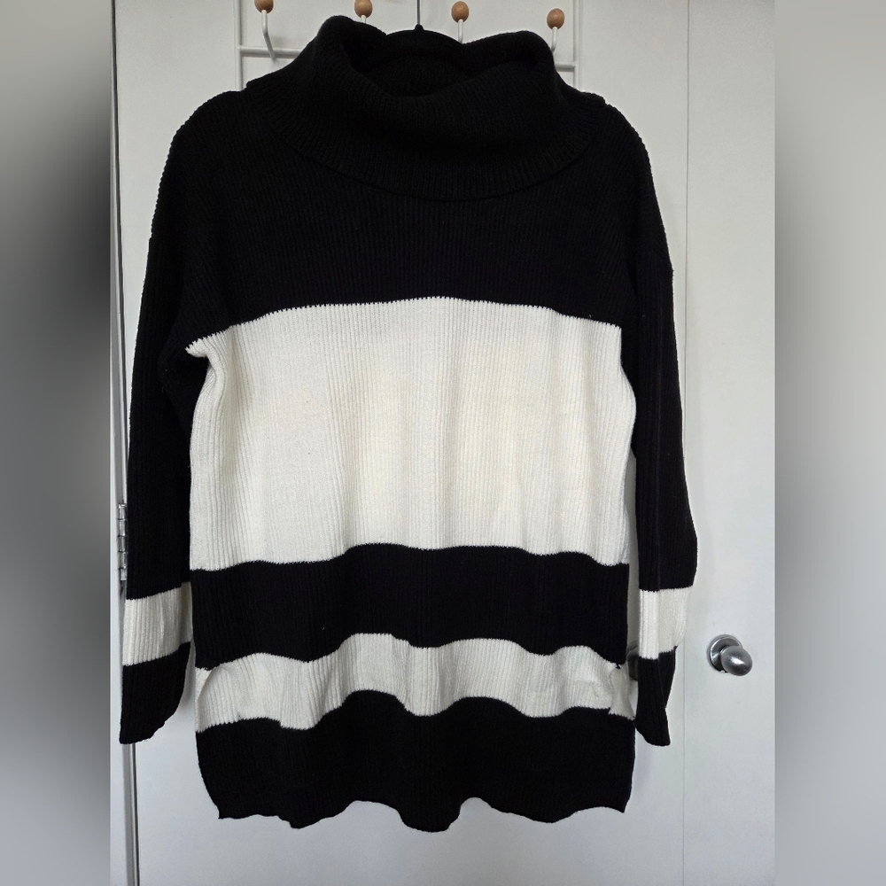 Melanie Lyne Colour Block Turtleneck Sweater - XL